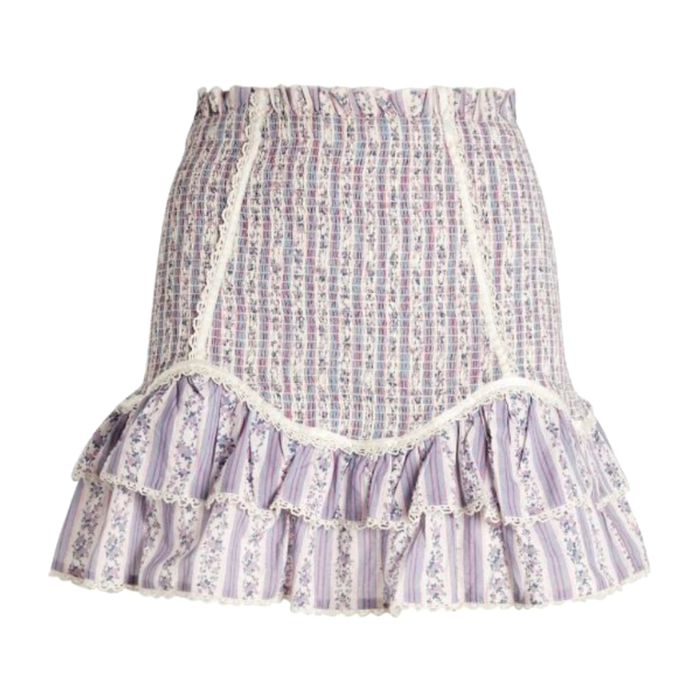 LOVESHACKFANCY Raina Skirt in Dusk - Sz. L
